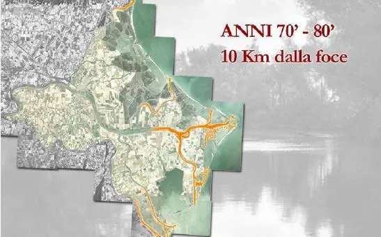 Risalita del cuneo salino nel Po di Goro negli anni '70-'80, 10 km dalla foce